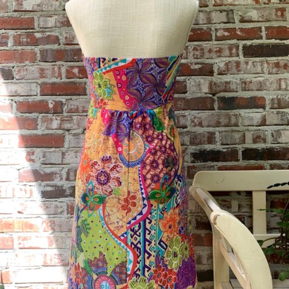 Cristina Love colorful Halter Dress Size Medium - Picture 5 of 6